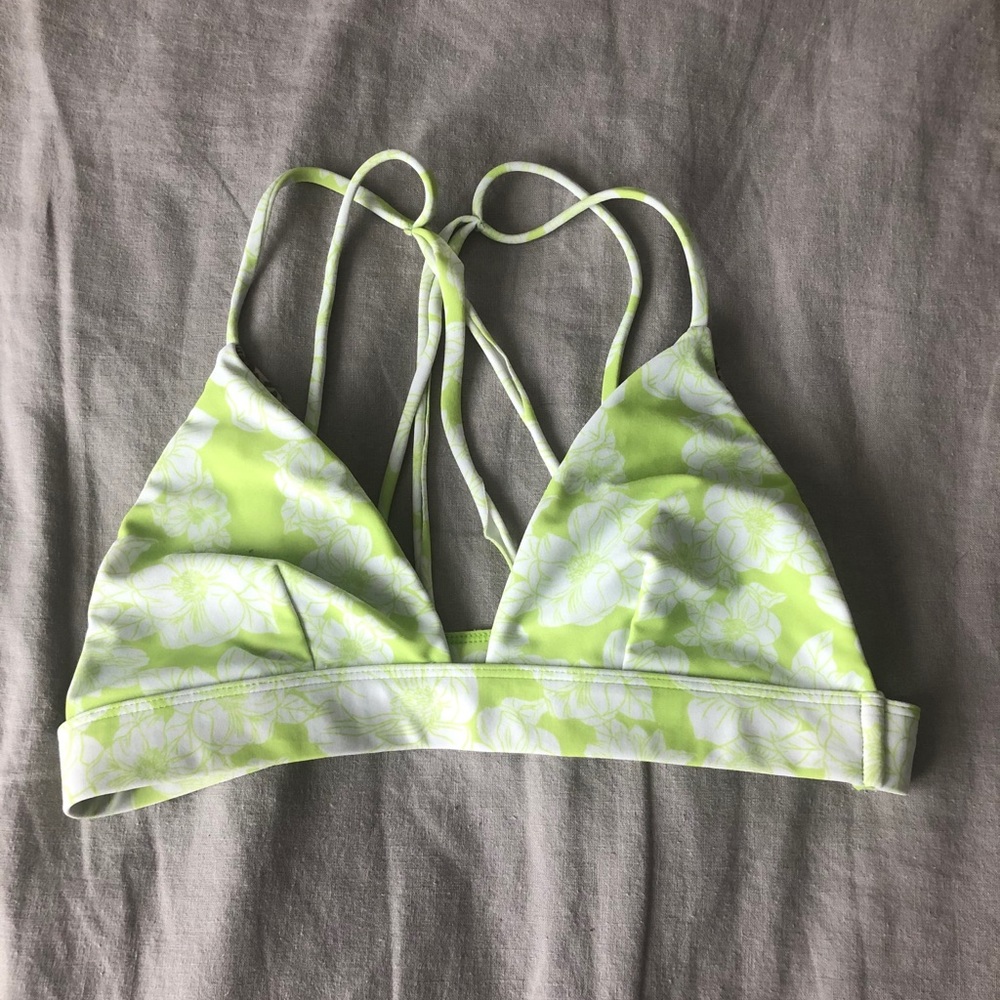 Acacia neon magnolia bikini top